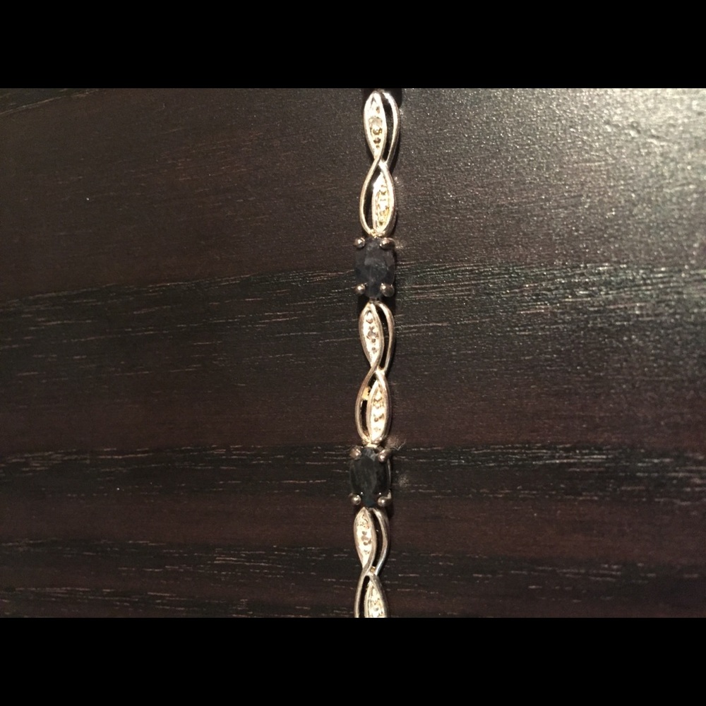 Silver and sapphire bracelet